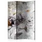 Parawan dwustronny Kwiaty 135x172 cm 3-częściowy szary | MIRAT.