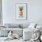 Plakat Ananas i paski 21x30cm z ramą złotą bez marginesu | MIRAT. kolekcja b-B-0348-ao-a