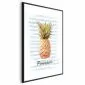 Plakat Ananas i paski 29,7x42cm z ramą czarną z marginesem | MIRAT. kolekcja b-B-0348-ao-a