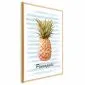 Plakat Ananas i paski 21x30cm z ramą złotą bez marginesu | MIRAT. kolekcja b-B-0348-ao-a