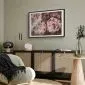 Plakat Różowe piwonie 90x60 cm z ramą czarną z marginesem | MIRAT.