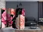 Parawan dwustronny Kwiaty 225x172 cm 5-częściowy czarny | MIRAT.