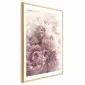 Plakat Delikatne piwonie 21x30 cm z ramą złotą z marginesem | MIRAT.