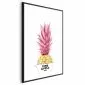 Plakat złotą ananas 60x90 cm z ramą czarną z marginesem | MIRAT.