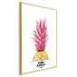 Plakat złotą ananas 29,7x42 cm z ramą złotą bez marginesu | MIRAT.