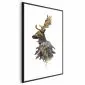 Plakat Leśny jeleń 21x30 cm z ramą czarną z marginesem | MIRAT.