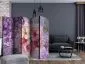 Parawan akustyczny Kwiaty 225x172 cm 3-częściowy różowy | MIRAT.