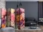 Parawan dwustronny Kwiaty 225x172 cm 5-częściowy różowy | MIRAT.