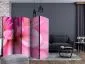 Parawan akustyczny Kwiaty 225x172 cm 3-częściowy różowy | MIRAT.