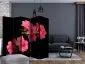 Parawan dwustronny Kwiaty 225x172 cm 5-częściowy czarny | MIRAT.