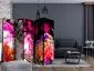 Parawan jednostronny Kwiaty 225x172 cm 5-częściowy czarny | MIRAT.