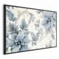 Plakat Turkusowe retro kwiaty 42x29,7 cm z ramą czarną bez marginesu | MIRAT.