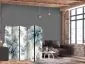 Parawan dwustronny Kwiaty 225x172 cm 5-częściowy szary | MIRAT.