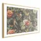 Plakat Kwiaty i motyle 42x29,7 cm z ramą złotą z marginesem | MIRAT.