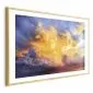 Plakat Zachód słońca 90x60 cm z ramą złotą z marginesem | MIRAT.