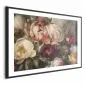 Plakat Piwonie 90x60 cm z ramą czarną z marginesem | MIRAT.