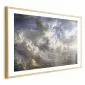 Plakat Refleksy na chmurach 60x40 cm z ramą złotą z marginesem | MIRAT.
