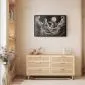 Plakat Księżyc wśród chmur 90x60 cm z ramą czarną bez marginesu | MIRAT.
