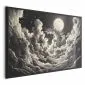 Plakat Księżyc wśród chmur 90x60 cm z ramą czarną bez marginesu | MIRAT.
