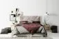 Łóżko kontynentalne FEZ 140 jasno szare velvet do sypialni w stylu loft | MIRAT. w stylu GLAMOUR kolekcja