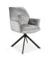 Krzesło tapicerowane BOOGIE II VELVET szare w stylu loft | MIRAT. styl GLAMOUR, LOFT