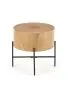 Stolik kawowy BROOKLYN S 45x45 dąb/czarna do salonu w stylu industrialnym | MIRAT. styl LOFT