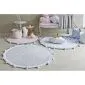 Dywan dziecięcy BUBBLY SOFT BLUE 120x120 niebieski z szarą obwódką | MIRAT.