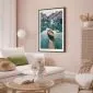 Plakat Łodzie w Dolomitach 21x30 cm z ramą czarną z marginesem | MIRAT.