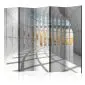 Parawan dwustronny 3D 225x172 cm 5-częściowy szary | MIRAT.
