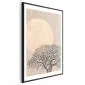 Plakat Poranna pełnia księżyca 40x60 cm z ramą czarną z marginesem | MIRAT.