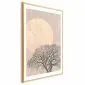 Plakat Poranna pełnia księżyca 40x60 cm z ramą złotą z marginesem | MIRAT.