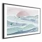 Plakat Ryby na falach 60x40 cm z ramą czarną z marginesem | MIRAT.
