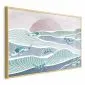 Plakat Ryby na falach 30x21 cm z ramą złotą bez marginesu | MIRAT.