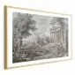 Plakat Świątynia na wzgórzu 30x21 cm z ramą złotą z marginesem | MIRAT.