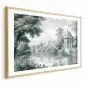 Plakat Pejzaż retro 60x40 cm z ramą złotą z marginesem | MIRAT.