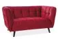 Pikowana bordowa sofa aksamitna na drewnianych nogach styl glamour Castello Velvet 2
