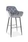 Hoker CHERRY H-1 VELVET szary do kuchni w stylu glamour | MIRAT. styl GLAMOUR, LOFT