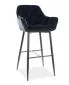 Hoker CHERRY H-1 VELVET czarny z oparciem do kuchni | MIRAT. styl GLAMOUR, LOFT