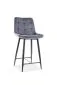 Hoker niski CHIC H-2 VELVET szary aksamitny pikowany | MIRAT. styl GLAMOUR, LOFT