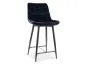 Hoker niski CHIC H-2 VELVET czarny tapicerowany barowy | MIRAT. w stylu GLAMOUR, LOFT kolekcja