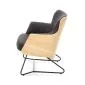 Fotel do salonu CHILLOUT ciemnoszary/naturalny na metalowej podstawie | MIRAT. styl KLASYCZNY