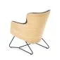Fotel do salonu CHILLOUT ciemnoszary/naturalny na metalowej podstawie | MIRAT. styl KLASYCZNY