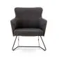 Fotel do salonu CHILLOUT ciemnoszary/naturalny na metalowej podstawie | MIRAT. styl KLASYCZNY