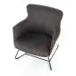 Fotel do salonu CHILLOUT ciemnoszary/naturalny na metalowej podstawie | MIRAT. styl KLASYCZNY