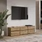 Szafka RTV CROSS 3K3S 180cm dąb wotan/czarna do salonu I sklep meblowy MIRAT. styl SKANDYNAWSKI kolekcja HV-CROSS
