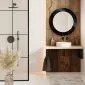 Ekskluzywne lustro okrągłe MORENA BLACK MARBLE 80cm czarne I sklep meblowy MIRAT.