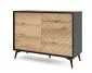 Komoda GALAXY 2D 104 cm czarna/dąb evoke I sklep meblowy MIRAT. styl LOFT kolekcja GALAXY PIASKI