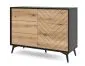 Komoda GALAXY 1D3S 104 cm czarna/dąb evoke I sklep meblowy MIRAT. styl LOFT kolekcja GALAXY PIASKI