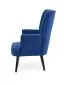 Fotel do salonu DELGADO VELVET granatowy z przeszyciami | MIRAT. styl LOFT