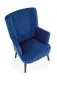 Fotel do salonu DELGADO VELVET granatowy z przeszyciami | MIRAT. styl LOFT